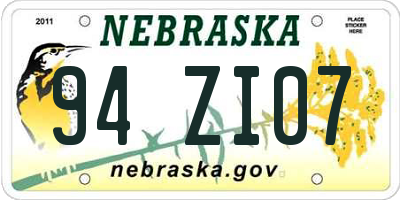 NE license plate 94ZI07