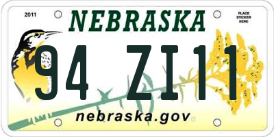 NE license plate 94ZI11