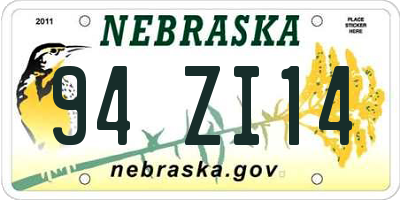 NE license plate 94ZI14