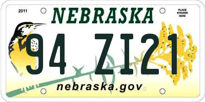 NE license plate 94ZI21