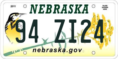 NE license plate 94ZI24