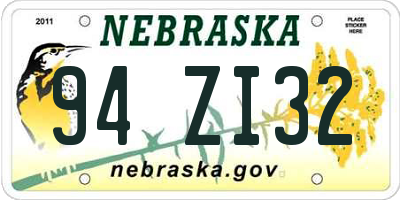 NE license plate 94ZI32