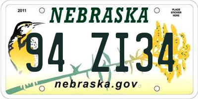 NE license plate 94ZI34