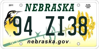 NE license plate 94ZI38