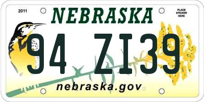 NE license plate 94ZI39