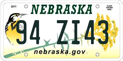 NE license plate 94ZI43