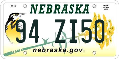 NE license plate 94ZI50
