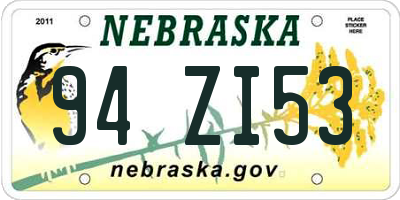 NE license plate 94ZI53