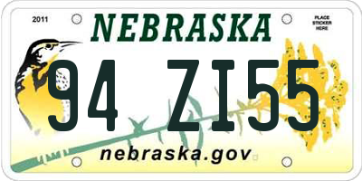 NE license plate 94ZI55