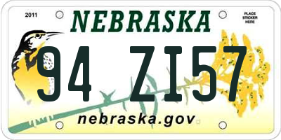 NE license plate 94ZI57