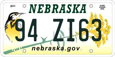 NE license plate 94ZI63