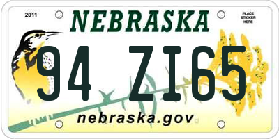NE license plate 94ZI65