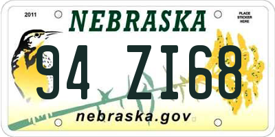 NE license plate 94ZI68