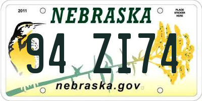 NE license plate 94ZI74