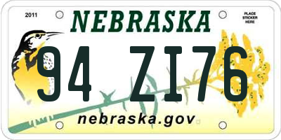 NE license plate 94ZI76