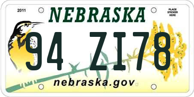 NE license plate 94ZI78