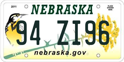 NE license plate 94ZI96