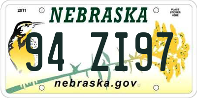 NE license plate 94ZI97