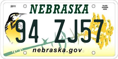 NE license plate 94ZJ57