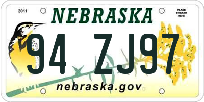 NE license plate 94ZJ97