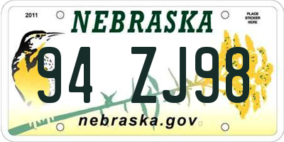 NE license plate 94ZJ98