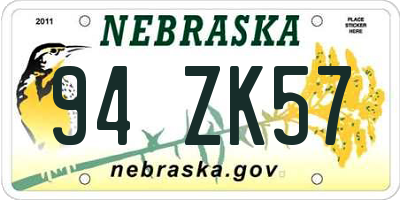 NE license plate 94ZK57