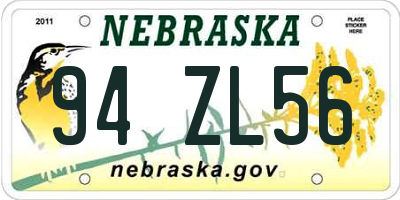 NE license plate 94ZL56