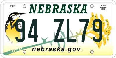 NE license plate 94ZL79