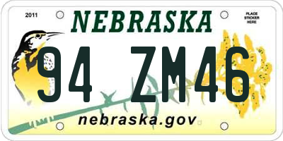 NE license plate 94ZM46