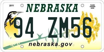 NE license plate 94ZM56