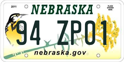 NE license plate 94ZP01