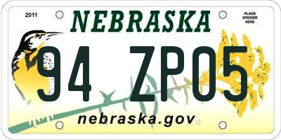 NE license plate 94ZP05