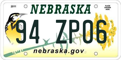 NE license plate 94ZP06