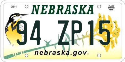NE license plate 94ZP15
