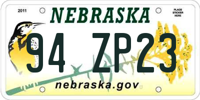 NE license plate 94ZP23