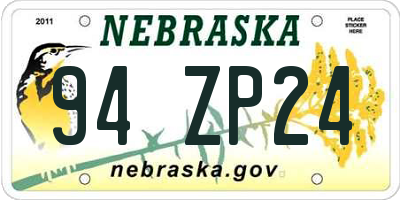 NE license plate 94ZP24