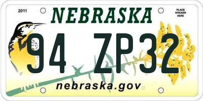 NE license plate 94ZP32