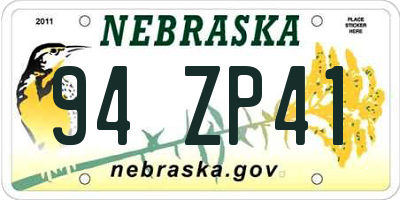 NE license plate 94ZP41