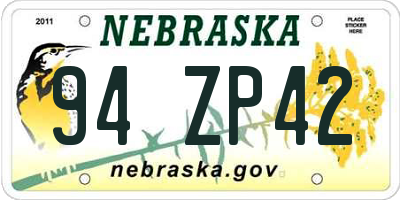 NE license plate 94ZP42