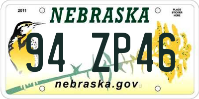 NE license plate 94ZP46