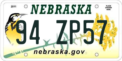 NE license plate 94ZP57