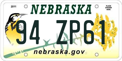 NE license plate 94ZP61