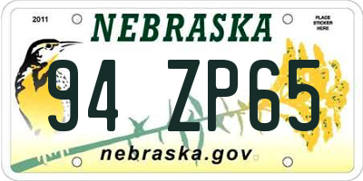 NE license plate 94ZP65