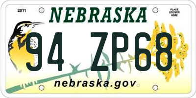 NE license plate 94ZP68