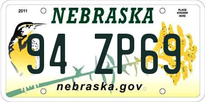 NE license plate 94ZP69