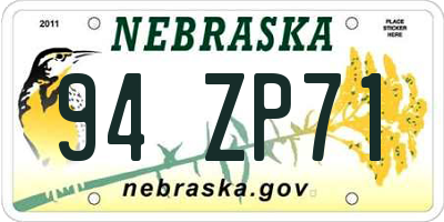 NE license plate 94ZP71