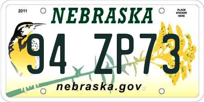 NE license plate 94ZP73