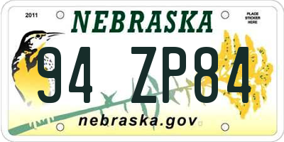 NE license plate 94ZP84