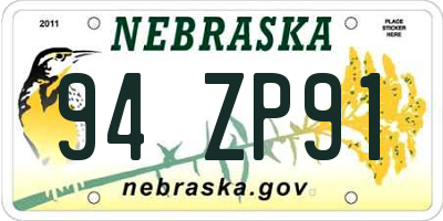 NE license plate 94ZP91