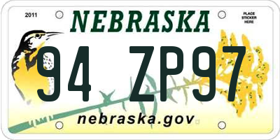 NE license plate 94ZP97